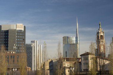 Milan. Cityscape Cimitero Monumentale üzerinden