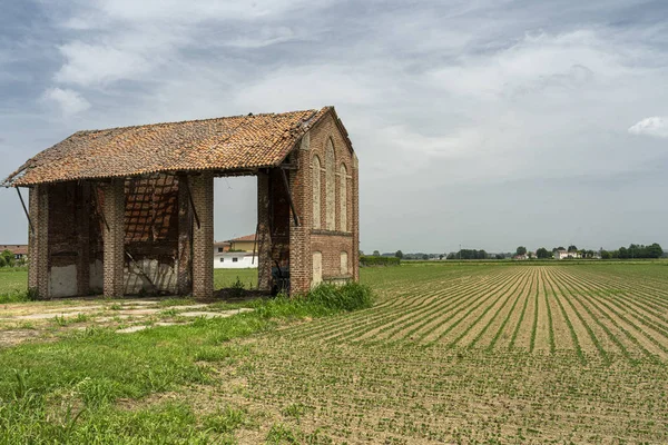 Po nehri boyunca felds — Stok fotoğraf