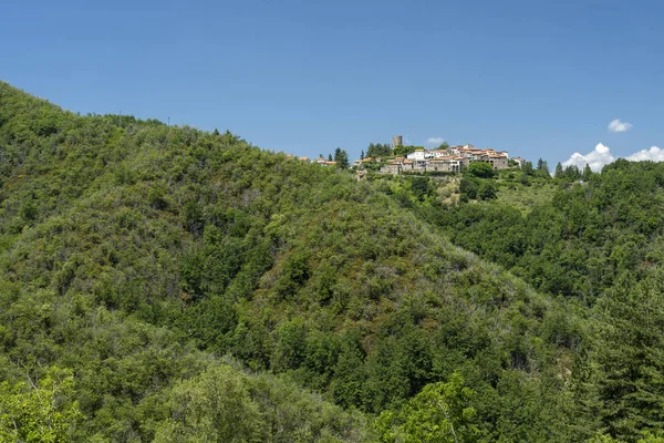 Panoramautsikt över Viano, Toscana — Stockfoto