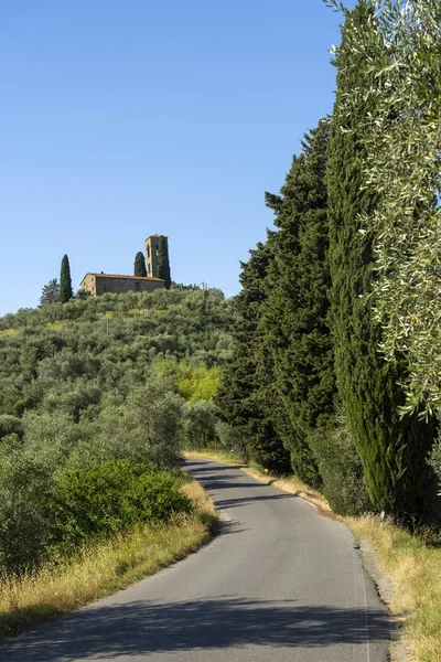 Αγροτικό τοπίο από το Buggiano Castello, Τοσκάνη — Φωτογραφία Αρχείου