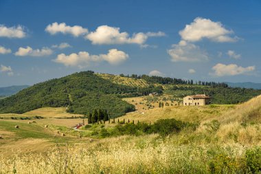 Volterra, Toskana yakınlarındaki yaz kırsal manzara