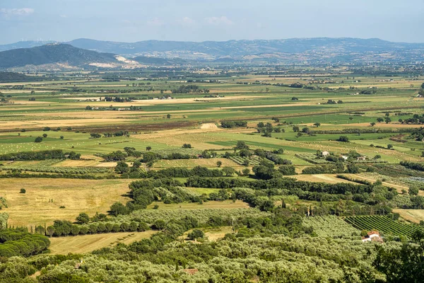 Letní krajina v Maremmě, Toskánsku — Stock fotografie