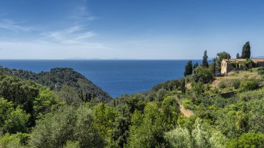 Monte Argentario, Toskana'da Tirreno denizi üzerinde promontory