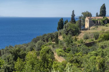 Monte Argentario, Toskana'da Tirreno denizi üzerinde promontory