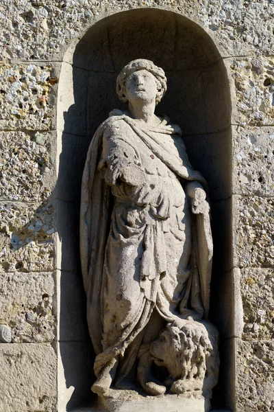 Gorgonzola Mailand Lombardei Italien Statue Auf Der Fassade Der Kirche — Stockfoto