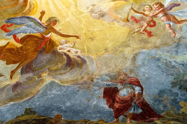 Gorgonzola Mediolan Lombardia Włochy Malarstwo Fasadzie Kościoła Gervaso Protaso — Zdjęcie stockowe