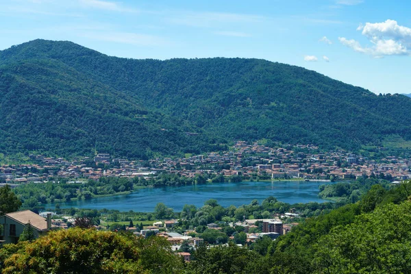 Paesaggio Lungo Strada Calolziocorte Lecco Lombardia Italia Rossino — Foto Stock