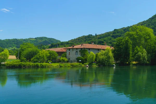 Pista Ciclabile Del Fiume Adda Presso Arlate Lecco Lombardia Italia — Foto Stock