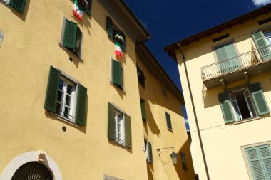 Clusone, Bergamo, Lombardy, İtalya: tarihi konut binaları