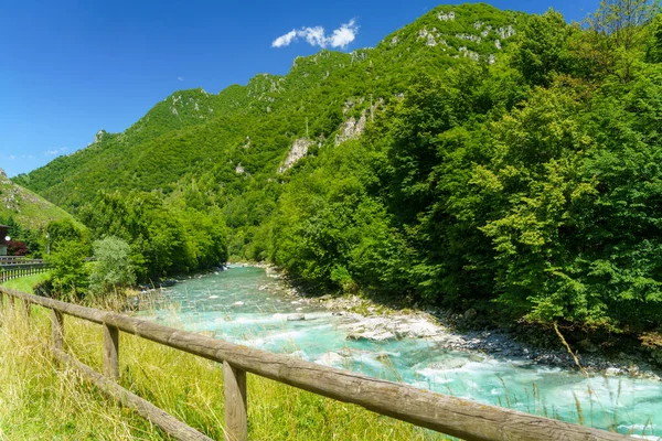 Rivière Serio Long Cyclisme Val Seriana Lombardie Italie Ponte Nossa — Photo