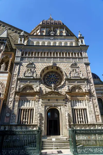 Bergamo Lombardy Italy Facade Cappella Colleoni Medieval Monument Cathedral Duomo — Stock Photo, Image