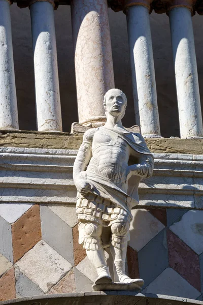 Bergamo Lombardia Italia Facciata Della Cappella Colleoni Monumento Medievale Duomo — Foto Stock