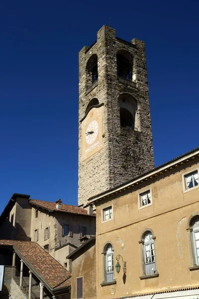 Bergamo Lombardy Italy Historic Buildings Main Square City Known Piazza — Stock Photo, Image