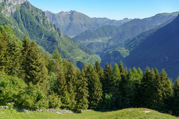 Berglandschaft Sommer Entlang Der Straße Nach Presolana Bergamo Lombardei Italien — Stockfoto