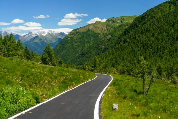 Paysage Montagne Été Long Route Col Vivione Bergame Lombardie Italie — Photo