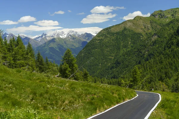 Horská Krajina Létě Podél Silnice Vivione Pass Bergamo Lombardie Itálie — Stock fotografie