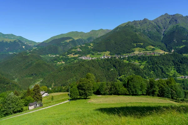 Mountain Landscape Summer Road Vivione Pass Bergamo Lombardy Italy — Stock Photo, Image