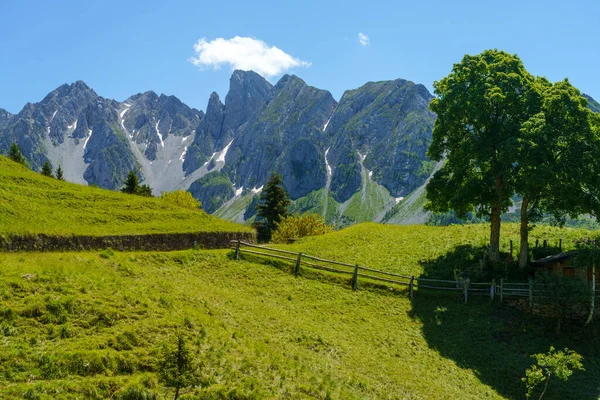 Krajobraz Górski Lecie Wzdłuż Drogi Przełęczy Vivione Bergamo Lombardia Włochy — Zdjęcie stockowe