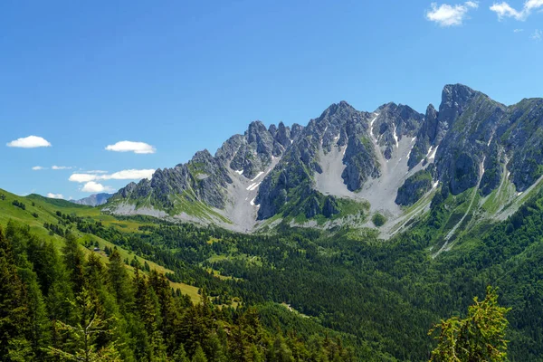 Bergslandskap Sommaren Längs Vägen Till Vivione Pass Bergamo Lombardiet Italien — Stockfoto