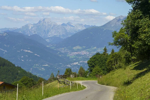 Horská Krajina Podél Silnice Průsmyku Crocedomini Provincii Brescia Lombardie Itálie — Stock fotografie