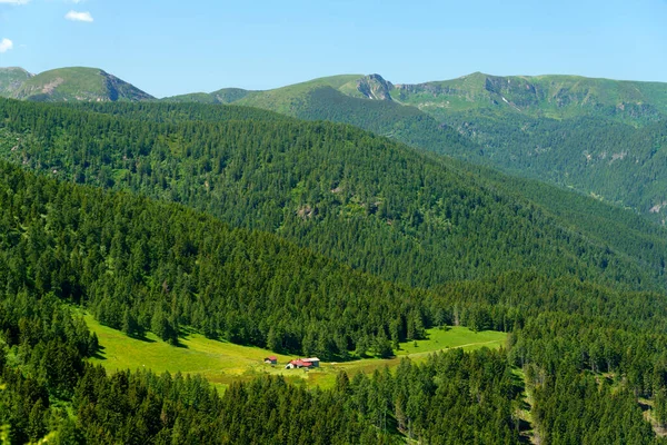 Paysage Montagneux Long Route Col Crocedomini Dans Province Brescia Lombardie — Photo