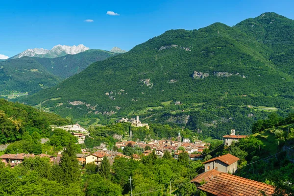 Vista Breno Brescia Lombardia Itália Estrada Para Crocedomini Passar Verão — Fotografia de Stock