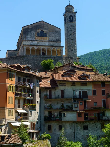 Bagolino Brescia Lombardia Włochy Panoramiczny Widok Zabytkowe Miasto — Zdjęcie stockowe
