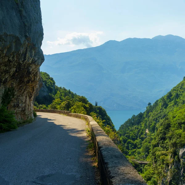 Ponales Väg Vid Gardasjön Trentino Italien Från Den Gamla Vägen — Stockfoto