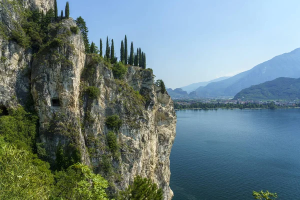 Path Ponale Garda Lake Trentino Italy Made Old Road Ledro — Stock fotografie