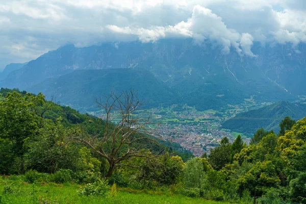 Panoramiczny Widok Valsugana Torcegno Trento Trentino Alto Adige Włochy Lecie — Zdjęcie stockowe