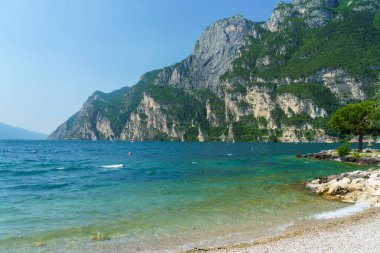 Riva del Garda 'daki Garda Gölü, Trento, Trentino Alto Adige, İtalya