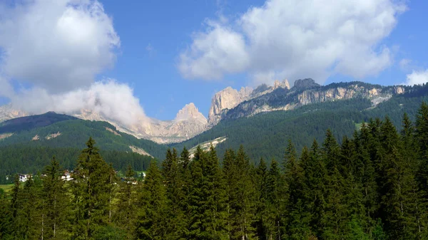 Horská Krajina Dolomitů Létě Podél Cyklostezky Údolí Fassa Moeny Canazei — Stock fotografie