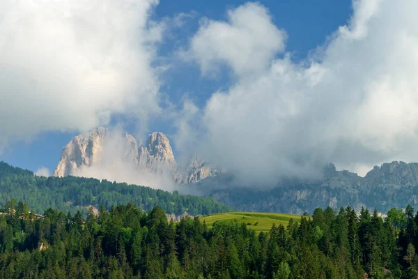 Horská Krajina Dolomitů Létě Podél Cyklostezky Údolí Fassa Moeny Canazei — Stock fotografie