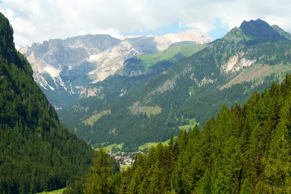 Fjellandskap Sommeren Langs Veien Til Pordoi Passet Dolomites Trentino Alto – stockfoto