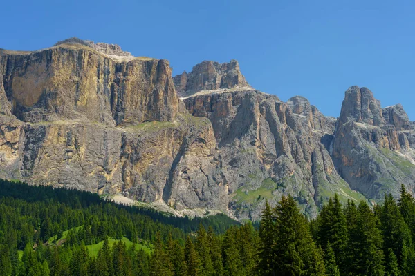 Mountain Landscape Summer Road Pordoi Pass Dolomites Trentino Alto Adige — Stock Photo, Image