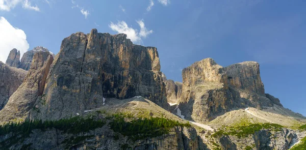 Bergslandskap Sommaren Längs Vägen Till Gardena Pass Dolomiter Bolzanoprovinsen Trentino — Stockfoto