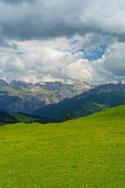 Horská Krajina Létě Podél Silnice Sella Pass Dolomity Provincie Bolzano — Stock fotografie