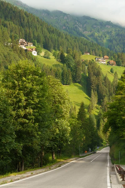 Horská Krajina Létě Podél Silnice Giau Pass Dolomity Provincie Belluno — Stock fotografie