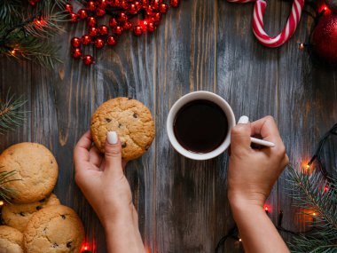 Noel tatil eğlence kahve çerez coziness