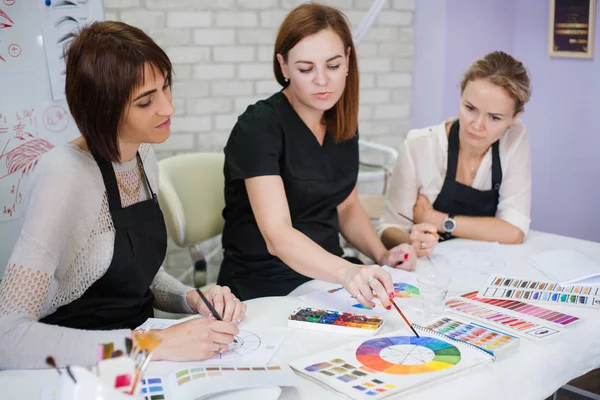 professional makeup courses ladies studying colors