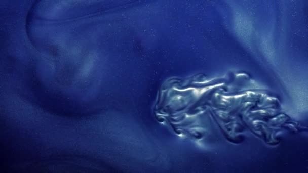 Pintura salpicadura mágica nube tinta flujo movimiento azul — Vídeo de stock