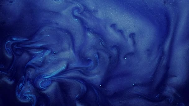Vloeibare verf flow ruimte Stardust inkt Swirl beweging — Stockvideo