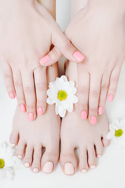 Salón de uñas cuidado de belleza manicura pedicura femenina —  Fotos de Stock