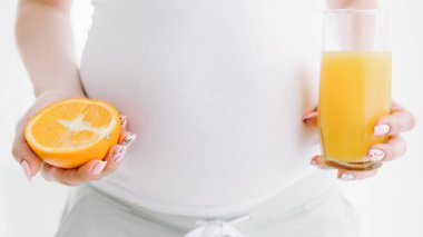 Sağlıklı beslenme doğal vitamin. Hamile kadın.