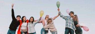 Açık hava partisi mutluluk eğlencesi