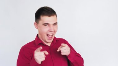 Neşeli adam portresi hayranlık desteği