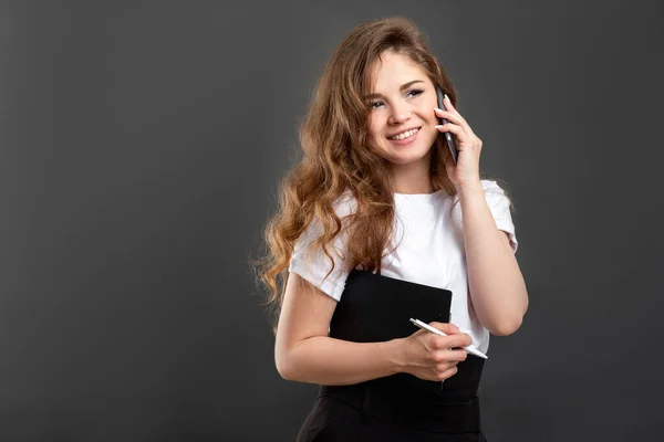 Distance communication business woman phone call — Stock Photo, Image