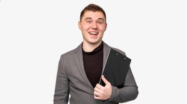 Başarılı iş adamı portresi neşeli çalışan