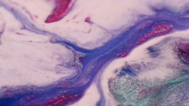 Yüzen mürekkep karışımı. Mermer dalga. Yaratıcı sanat soyutlaması üzerinde odaksız mavi kırmızı renkli su akrilik doku sıvı hareket.