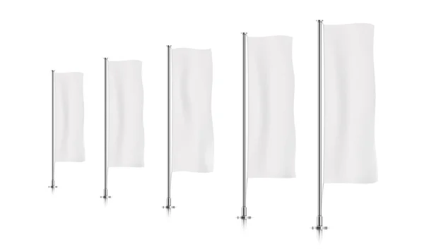 Rangée de drapeaux verticaux blancs . — Image vectorielle
